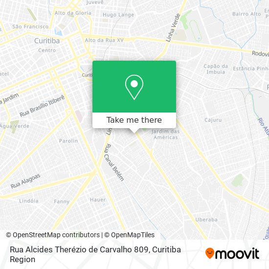 Rua Alcides Therézio de Carvalho 809 map