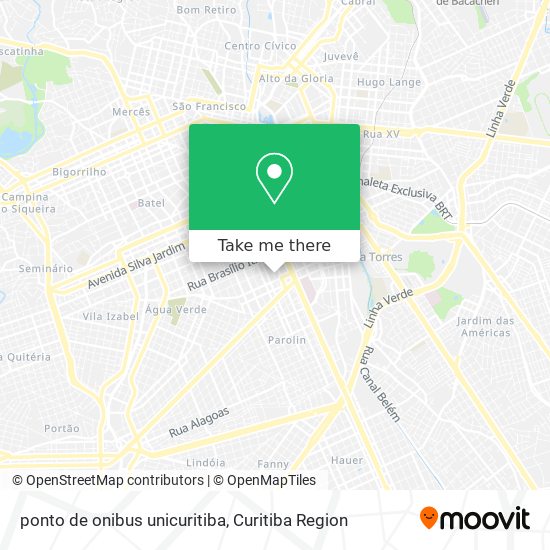 ponto de onibus unicuritiba map