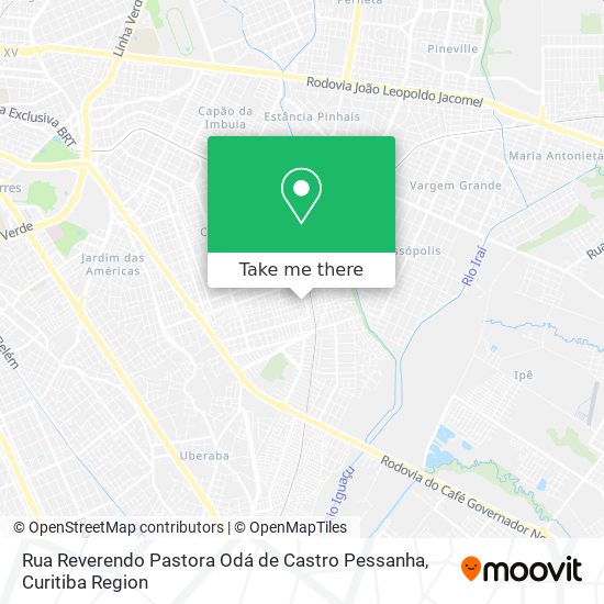 Mapa Rua Reverendo Pastora Odá de Castro Pessanha