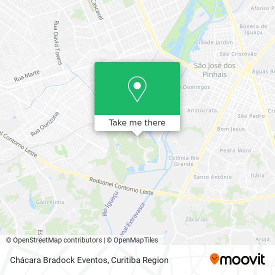 Chácara Bradock Eventos map