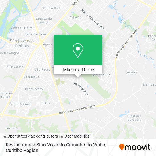 Mapa Restaurante e Sítio Vo João Caminho do Vinho