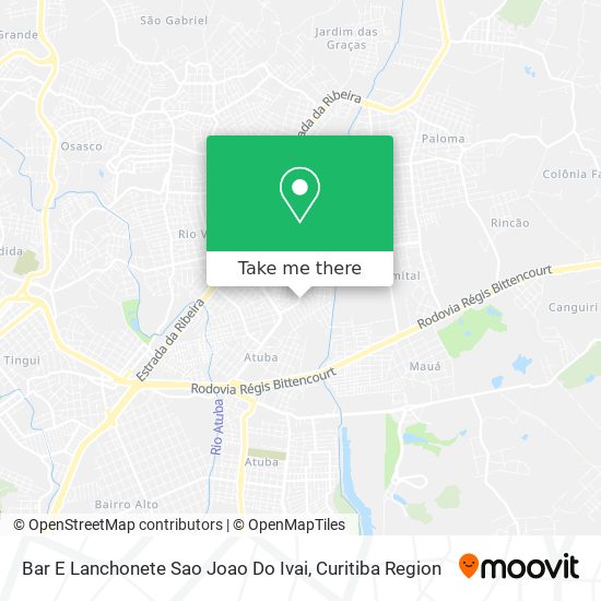 Mapa Bar E Lanchonete Sao Joao Do Ivai