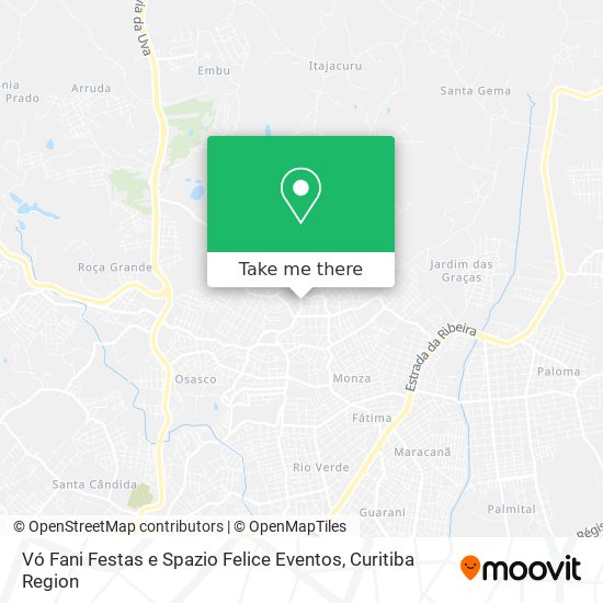 Mapa Vó Fani Festas e Spazio Felice Eventos