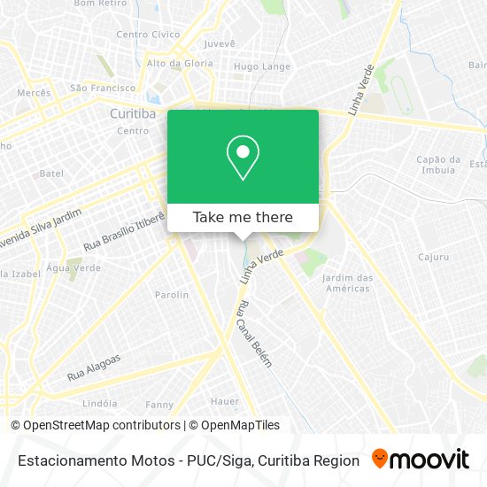 Estacionamento Motos - PUC / Siga map