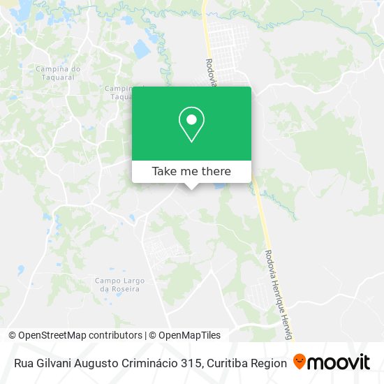 Rua Gilvani Augusto Criminácio 315 map