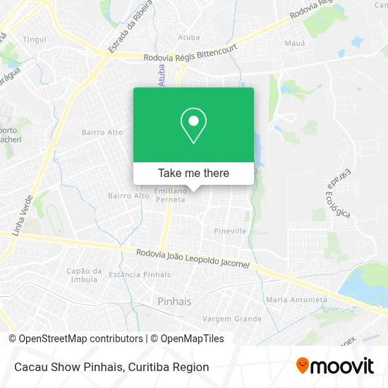 Cacau Show Pinhais map