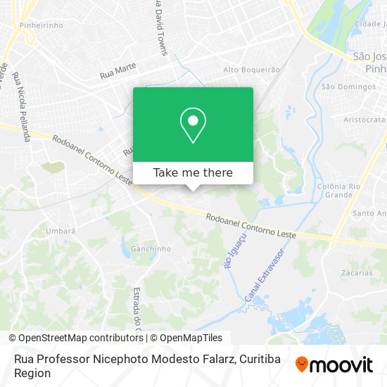 Rua Professor Nicephoto Modesto Falarz map