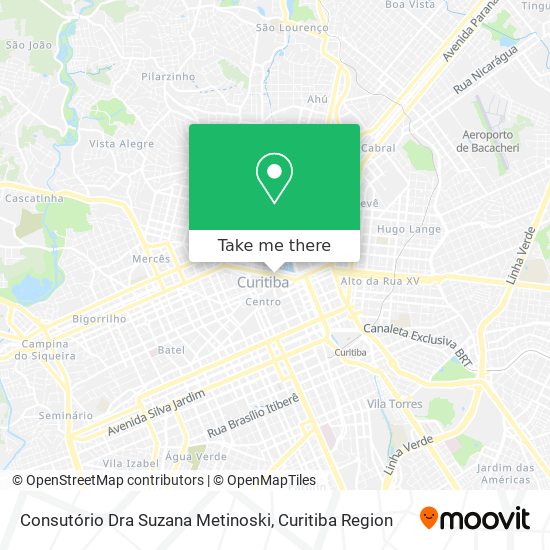 Mapa Consutório Dra Suzana Metinoski