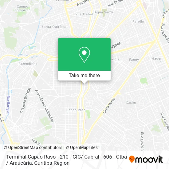 Terminal Capão Raso - 210 - CIC/ Cabral - 606 - Ctba / Araucária map