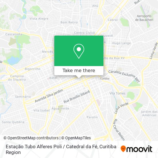 Estação Tubo Alferes Poli / Catedral da Fé map