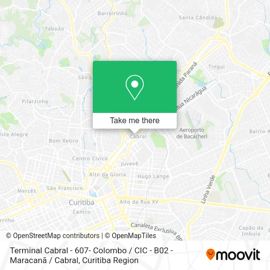 Terminal Cabral - 607- Colombo / CIC - B02 - Maracanã / Cabral map