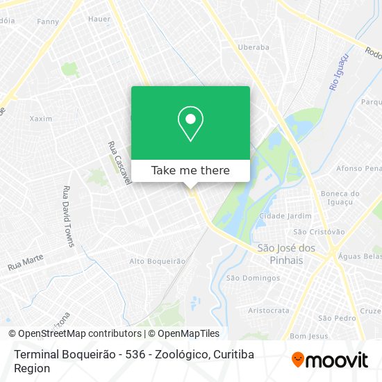 Mapa Terminal Boqueirão - 536 - Zoológico