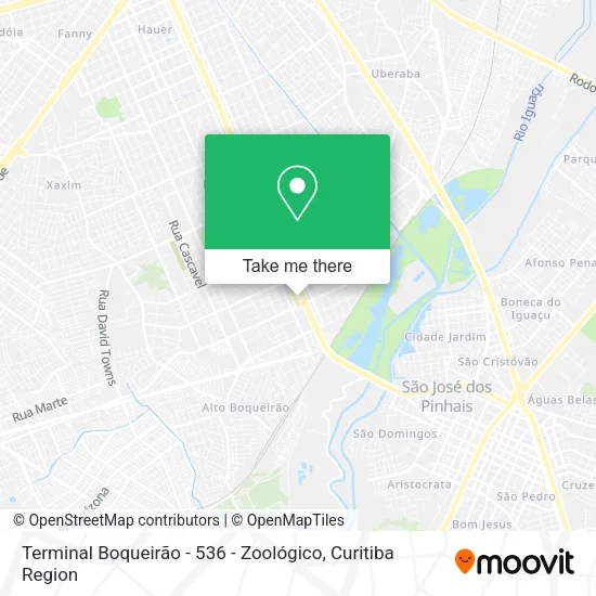 Terminal Boqueirão - 536 - Zoológico map
