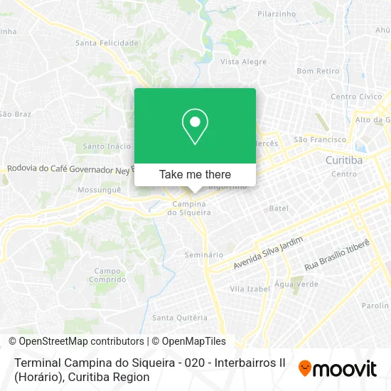 Terminal Campina do Siqueira - 020 - Interbairros II (Horário) map