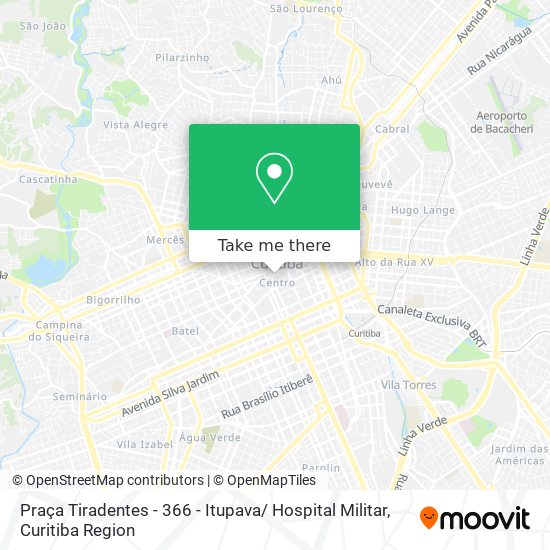 Praça Tiradentes - 366 - Itupava/ Hospital Militar map