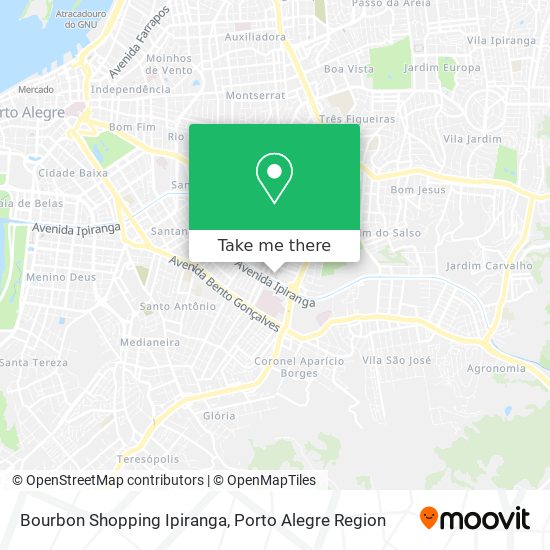 Mapa Bourbon Shopping Ipiranga