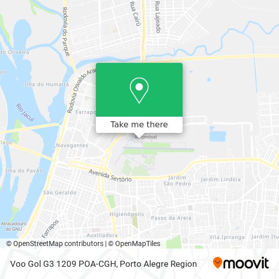 Voo Gol G3 1209 POA-CGH map
