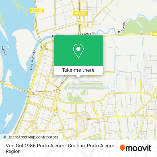 Voo Gol 1986 Porto Alegre - Curitiba map