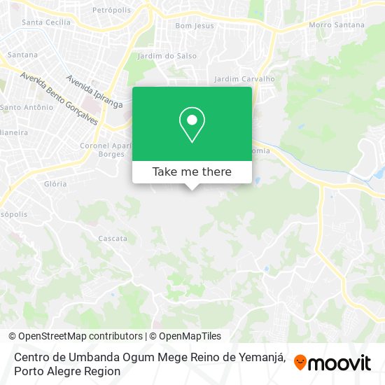 Mapa Centro de Umbanda Ogum Mege Reino de Yemanjá