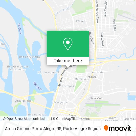 Mapa Arena Gremio Porto Alegre RS