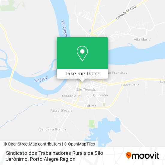 Sindicato dos Trabalhadores Rurais de São Jerônimo map