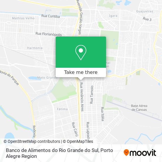 Mapa Banco de Alimentos do Rio Grande do Sul
