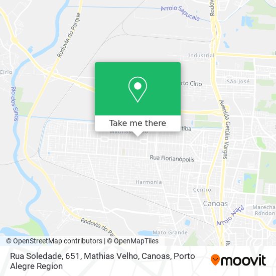 Rua Soledade, 651, Mathias Velho, Canoas map