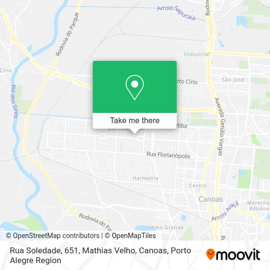Rua Soledade, 651, Mathias Velho, Canoas map