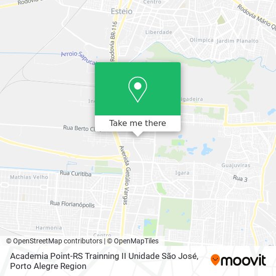 Mapa Academia Point-RS Trainning II Unidade São José