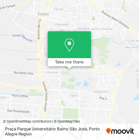 Praça Parque Universitário Bairro São José map