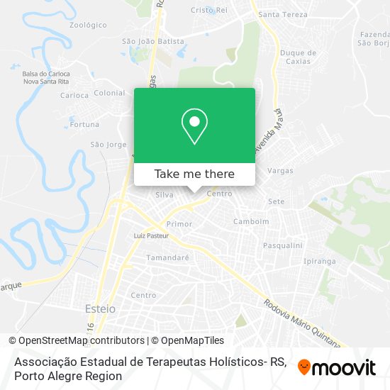 Mapa Associação Estadual de Terapeutas Holísticos- RS