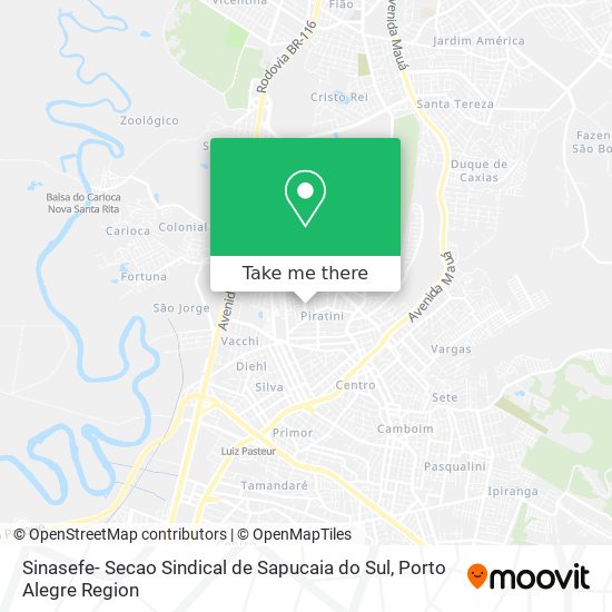 Sinasefe- Secao Sindical de Sapucaia do Sul map