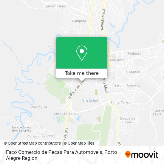 Mapa Faco Comercio de Pecas Para Automoveis