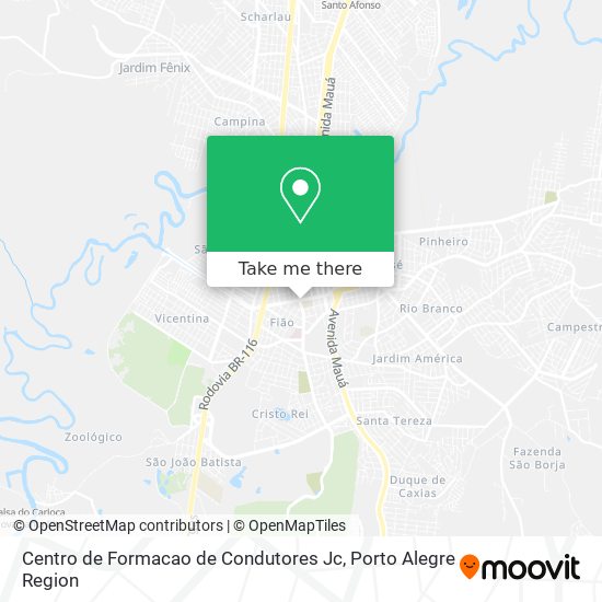 Mapa Centro de Formacao de Condutores Jc