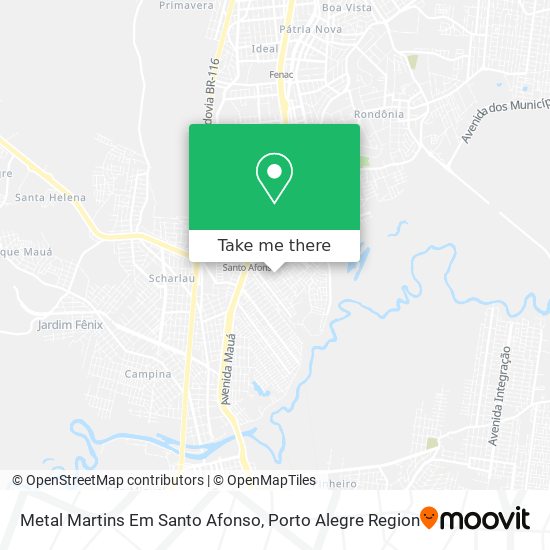Metal Martins Em Santo Afonso map
