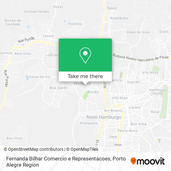 Mapa Fernanda Bilhar Comercio e Representacoes
