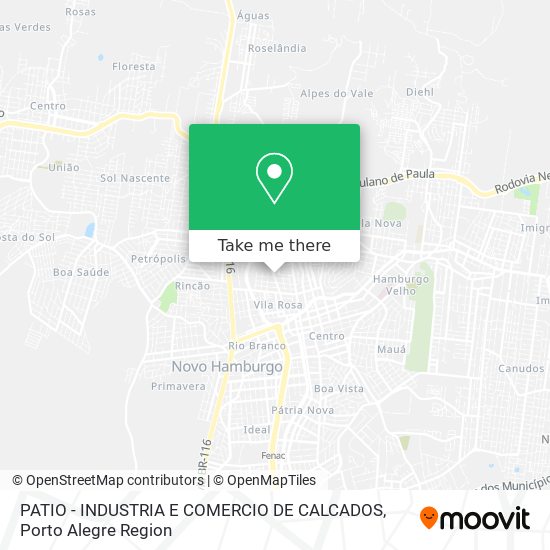 Mapa PATIO - INDUSTRIA E COMERCIO DE CALCADOS