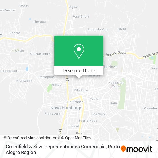 Mapa Greenfield & Silva Representacoes Comerciais