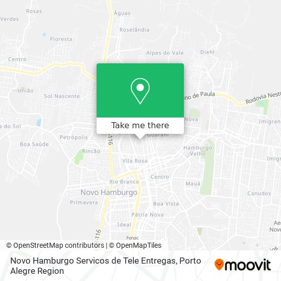 Novo Hamburgo Servicos de Tele Entregas map