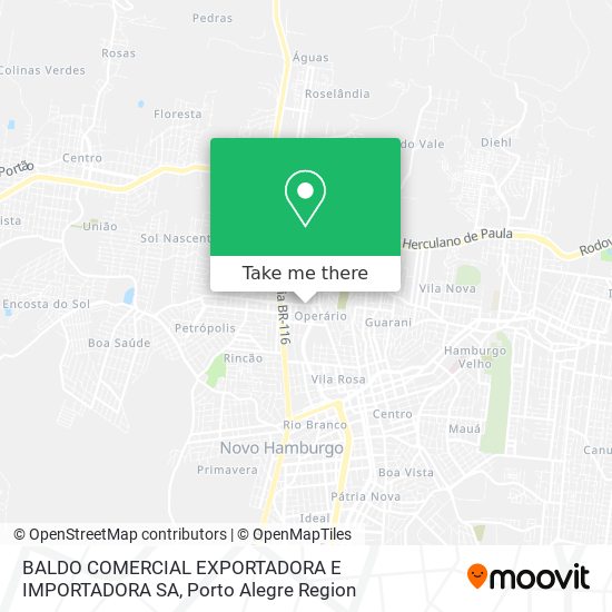 BALDO COMERCIAL EXPORTADORA E IMPORTADORA SA map