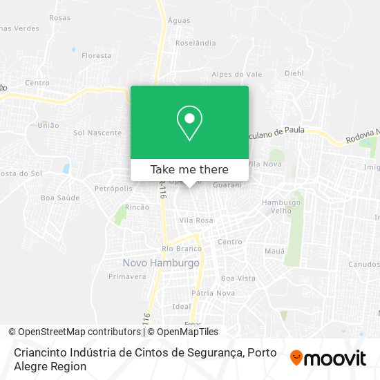 Mapa Criancinto Indústria de Cintos de Segurança