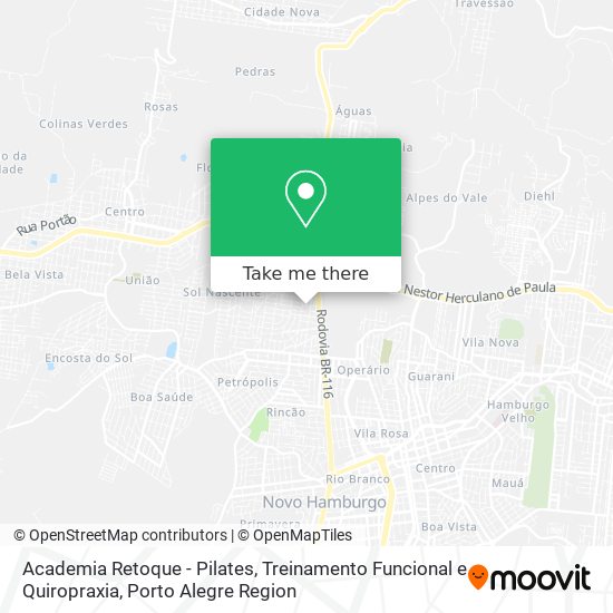 Mapa Academia Retoque - Pilates, Treinamento Funcional e Quiropraxia