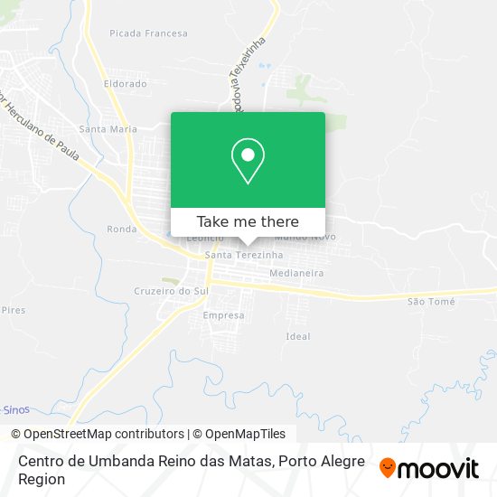 Mapa Centro de Umbanda Reino das Matas