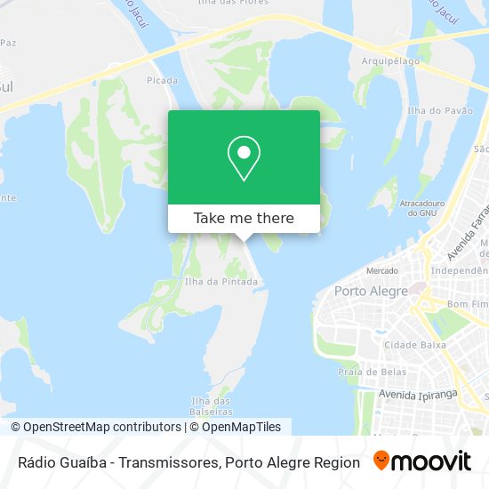 Rádio Guaíba - Transmissores map