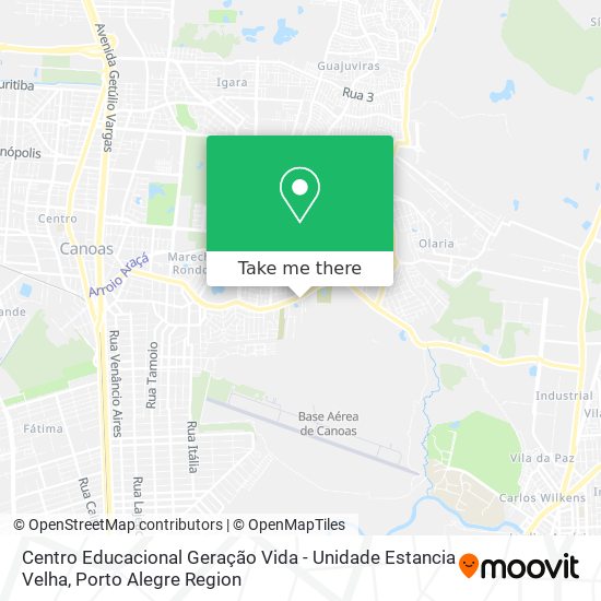 Mapa Centro Educacional Geração Vida - Unidade Estancia Velha