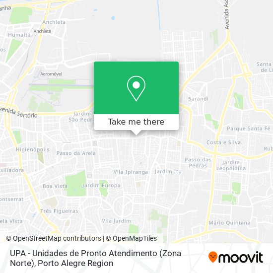 UPA - Unidades de Pronto Atendimento (Zona Norte) map