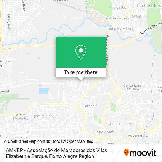 Mapa AMVEP - Associação de Moradores das Vilas Elizabeth e Parque