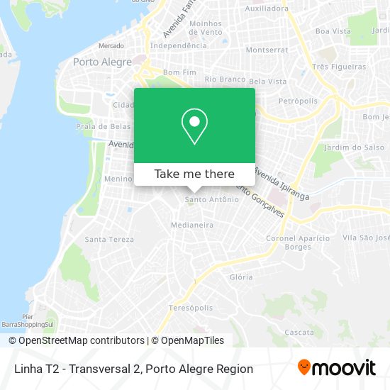 Linha T2 - Transversal 2 map