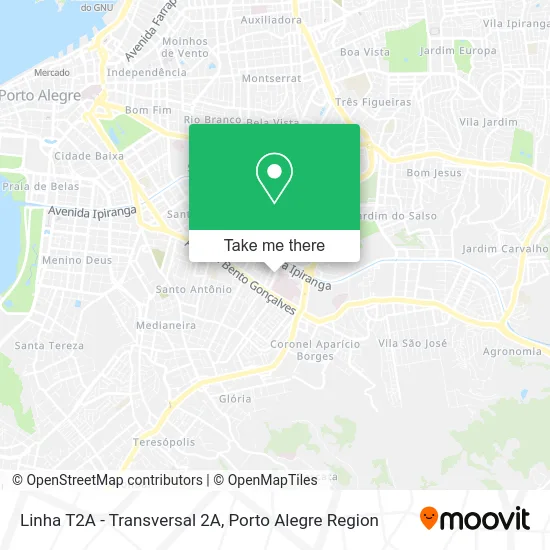 Linha T2A - Transversal 2A map