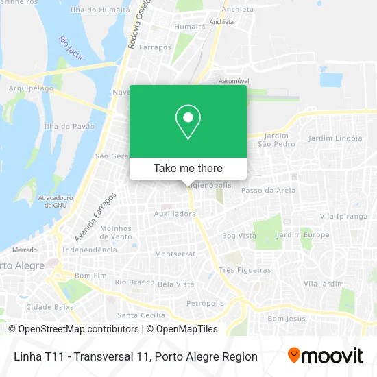 Linha T11 - Transversal 11 map